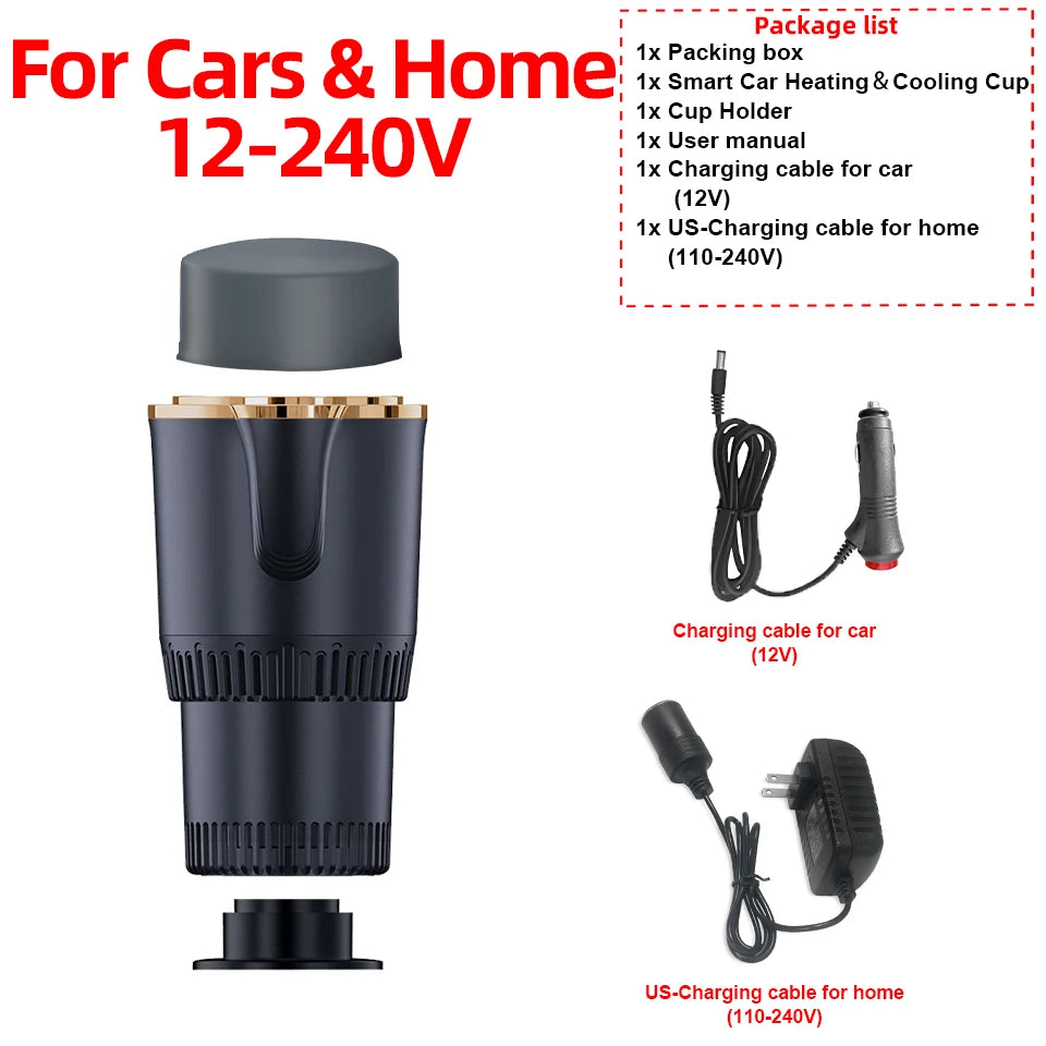 Car Smart Digital Temperature Control Cup Holder Portable Cooler Warmer Refrigerator Must‑Have Gadget for Road Trips