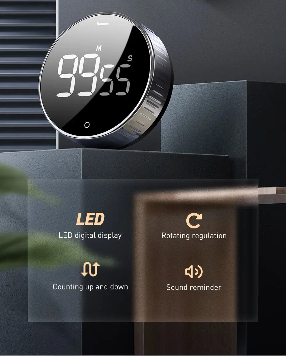 Car Accessories Dashboard Clock Digital Cars Auto Ornaments Decorations LED Magnetic Timer for Countdown Alarm Electronic