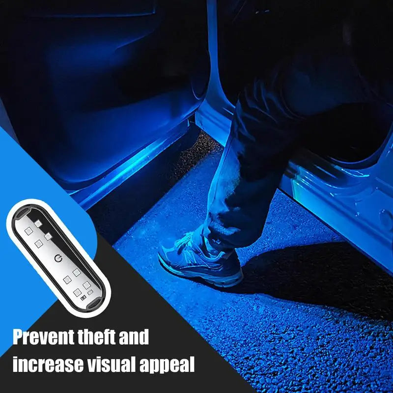 Ambient Lighting Car USB Rechargeable Car Door Light Welcome Courtesy Light Car Atmosphere Warning Lamps Colorful Flashing Light